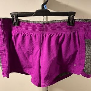 Purple workout shorts